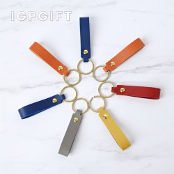Kunci rantaian kulit PU retro