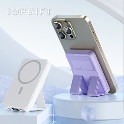 10000mAh pengecas tanpa wayar magnet kuat dengan sokongan telefon