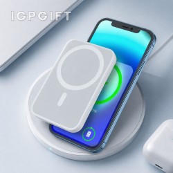 5000mAh magnetik pengecas tanpa wayar kuasa bank pantas