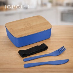 Bento Set dengan Penutup Bambu