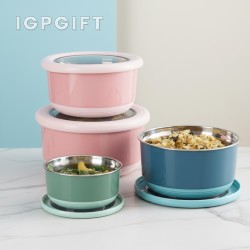 Set Tiga Mangkuk Menyimpan Warna Macaron