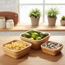 Set Mangkuk Penyimpanan Bambu Serbaguna