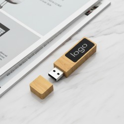 Rasai kemewahan elegan dengan USB kayu bercahaya.