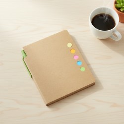 Buku nota mesra alam dan set pen kertas kitar semula
