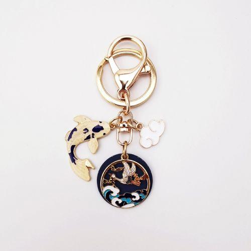 Koi Fish and Propitious Cloud Key Chain