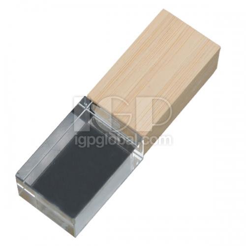 Wooden Crystal Glow USB Flash Drive