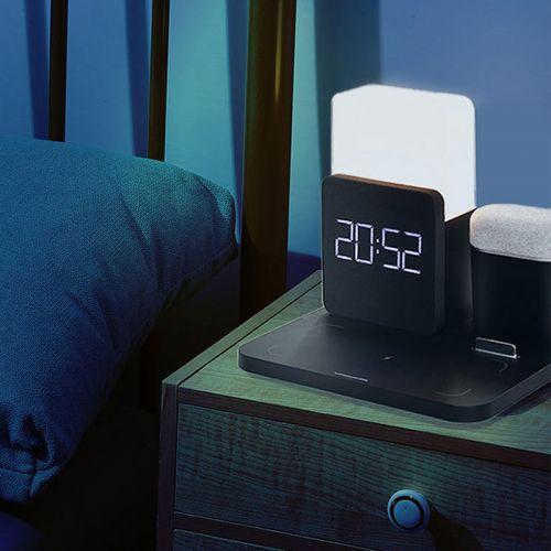 Multi-functional Wireless Charging Base with Alarm Clock and Night Light