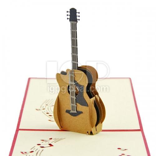 Paper Sculpture Guitar Greeting Card