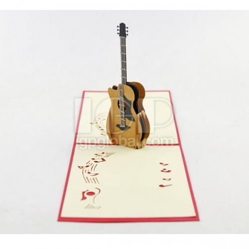 Paper Sculpture Guitar Greeting Card