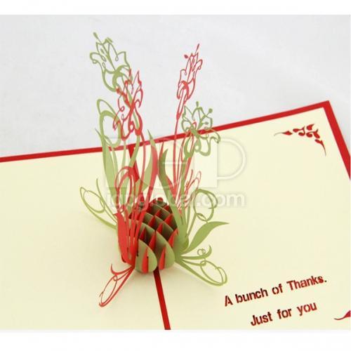 Paper-cutting Flower Greeting Card