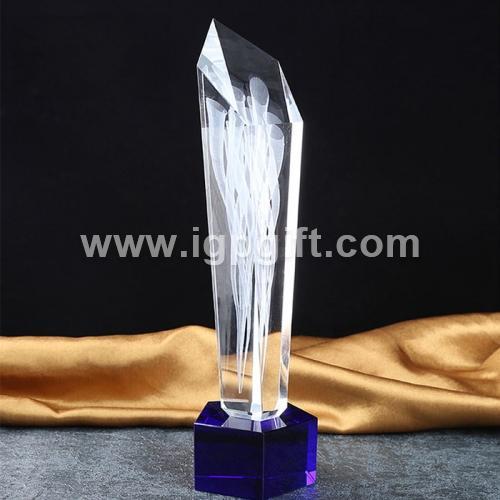 Inter-carven smoke texture crystal trophy