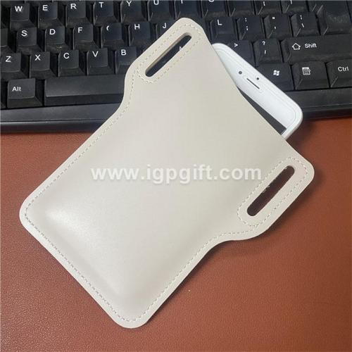 Leather waist bag for mobile phone
