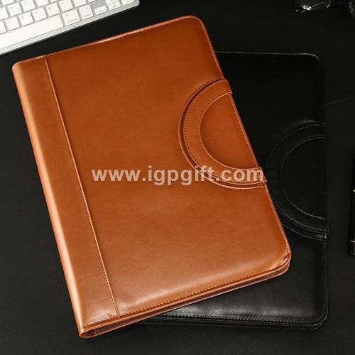 Leather loose-leaf notebook portable folder