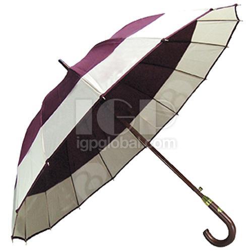 16-bone Double Color Straight Rod Umbrella