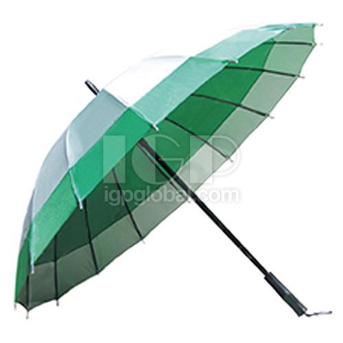 16-bone Double Color Straight Handle Umbrella