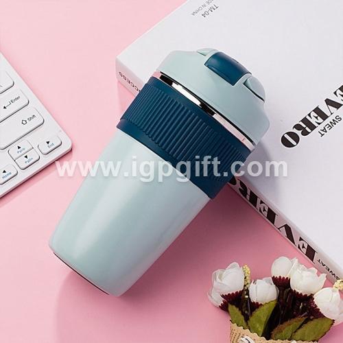 316 Stainless steel portable insulated coffee mug with straw