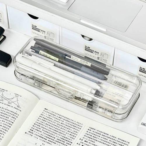 Transparent Double-layer Pen Case