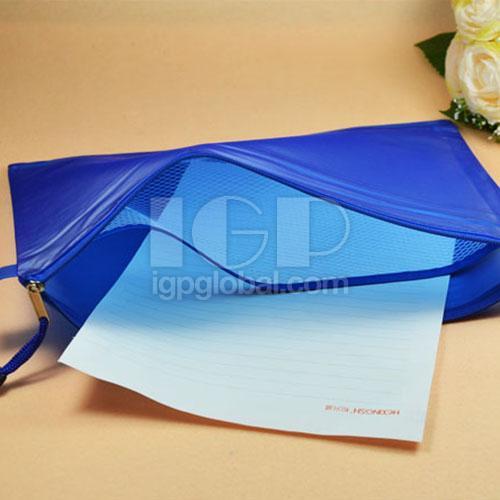 PVC transparent frosted zipper folder