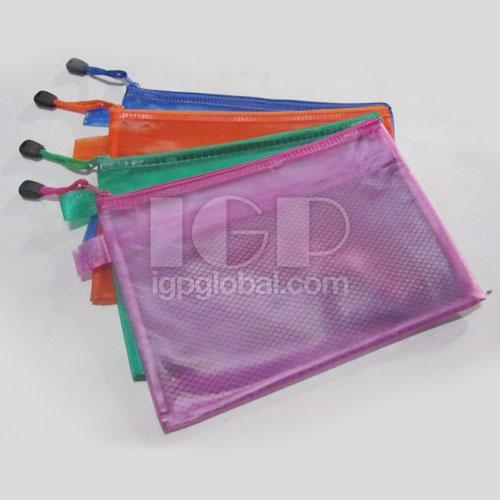 PVC transparent frosted zipper folder