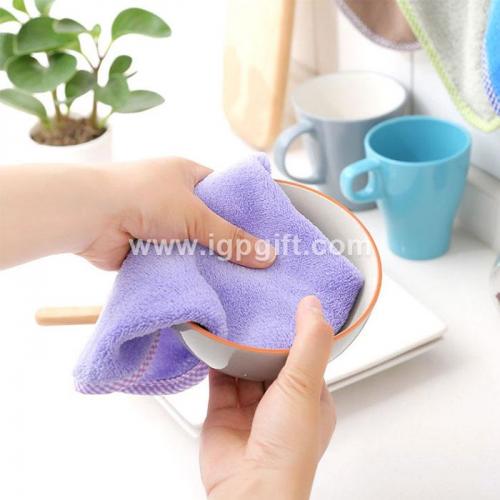 Hanging coral fleece hand towel